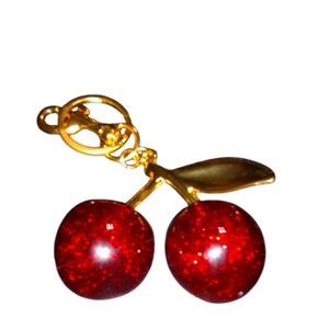 Cherry Large Size Bag Charm Keychain New